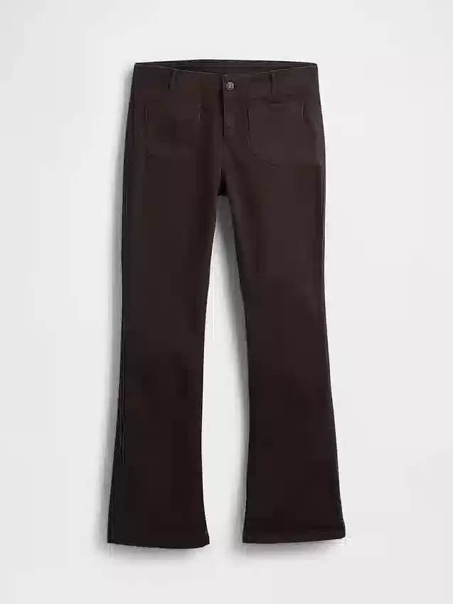 Lage taille twill broek met lang en slank silhouet