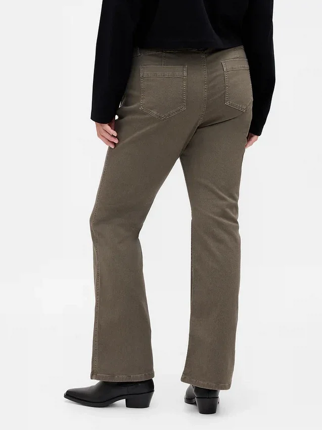 Lage taille twill broek met lang en slank silhouet