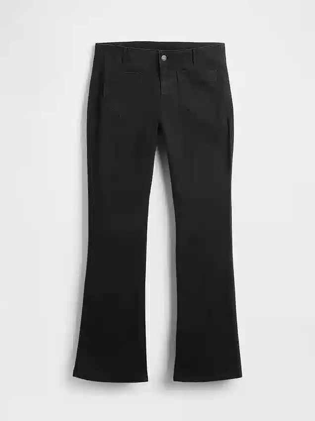 Lage taille twill broek met lang en slank silhouet