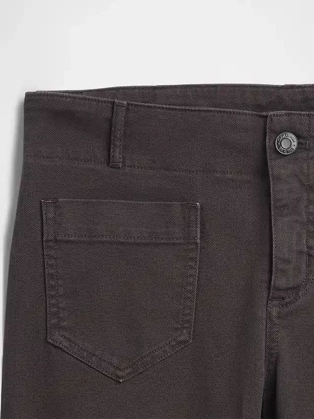 Lage taille twill broek met lang en slank silhouet