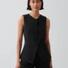 Lang model vest met hoge hals
