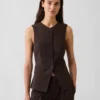 Lang model vest met hoge hals