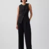 Lang model vest met hoge hals
