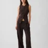 Lang model vest met hoge hals