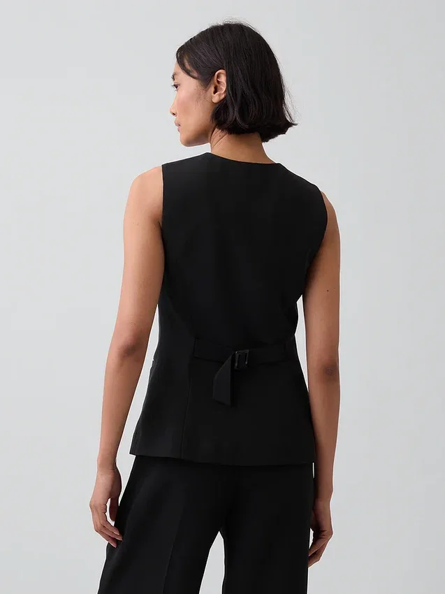 Lang model vest met hoge hals