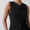Lang model vest met hoge hals