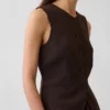 Lang model vest met hoge hals