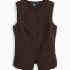 Lang model vest met hoge hals