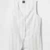 Lang model vest van linnenmix