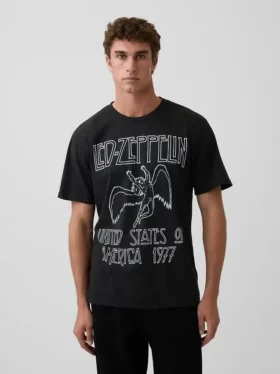 Led Zeppelin T-shirt met print in relaxte pasvorm