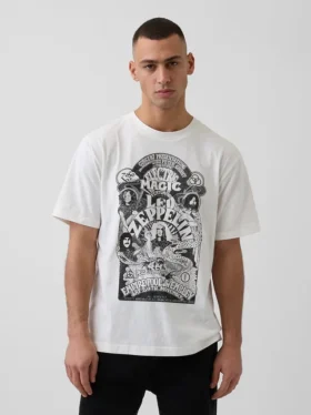 Led Zeppelin T-shirt met print in relaxte pasvorm