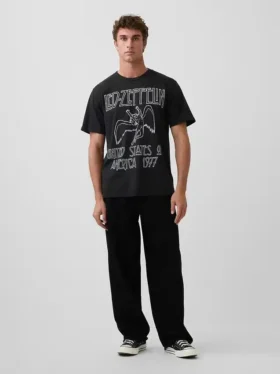 Led Zeppelin T-shirt met print in relaxte pasvorm