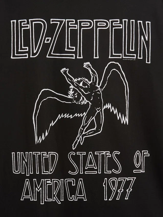 Led Zeppelin T-shirt met print in relaxte pasvorm