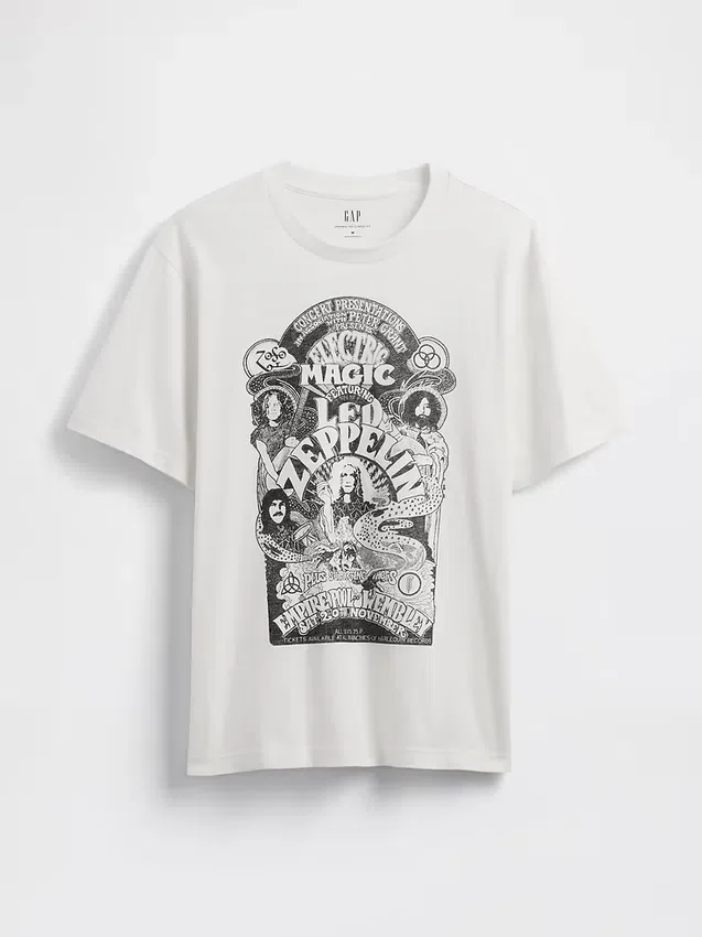 Led Zeppelin T-shirt met print in relaxte pasvorm