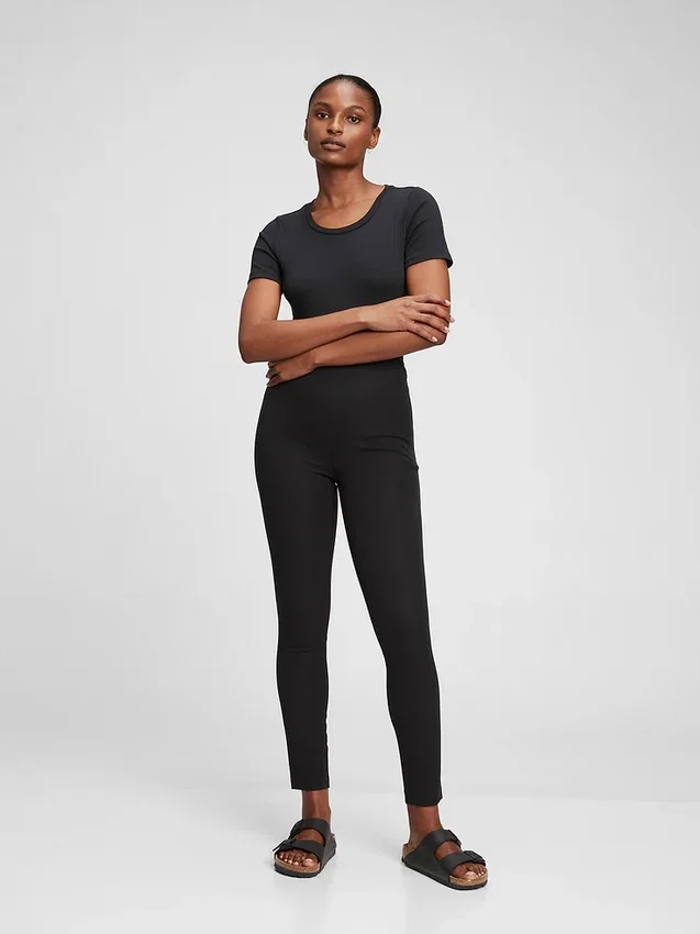 Legging met hoge taille en bi-stretch