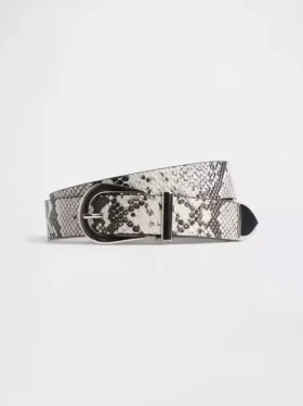 Leren riem met slangenprint