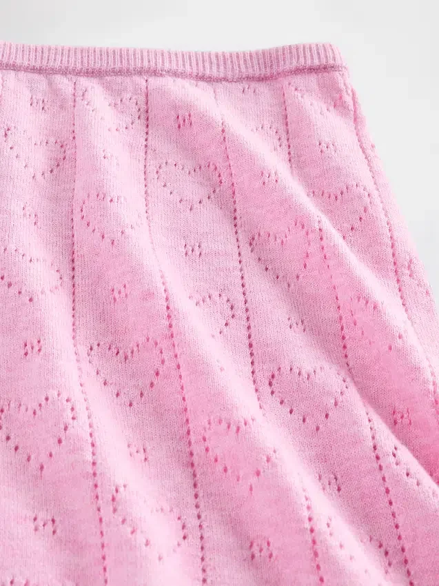 Lichtgewicht CashSoft Pointelle-korte broek met hartjesmotief