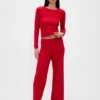 Lichtgewicht CashSoft Pointelle-pyjama-broek met hartjesmotief
