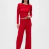 Lichtgewicht CashSoft Pointelle-pyjama-broek met hartjesmotief