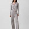 Lichtgewicht CashSoft Pointelle-pyjama-broek met hartjesmotief