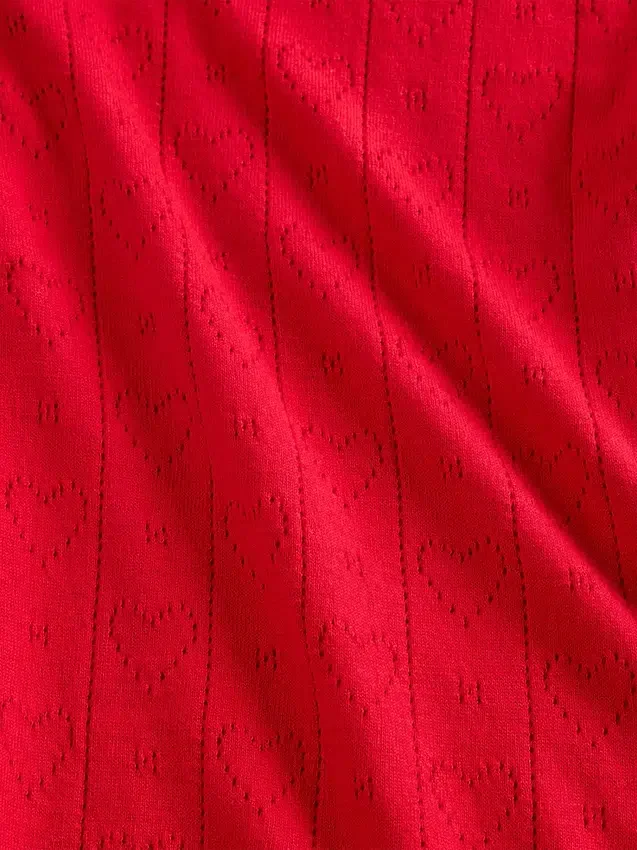 Lichtgewicht CashSoft Pointelle-pyjama-broek met hartjesmotief