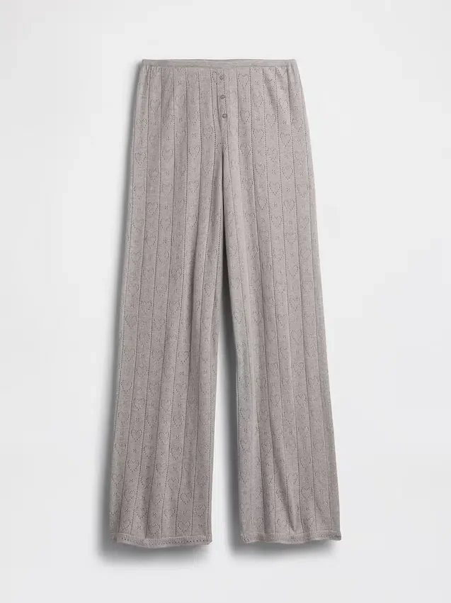 Lichtgewicht CashSoft Pointelle-pyjama-broek met hartjesmotief