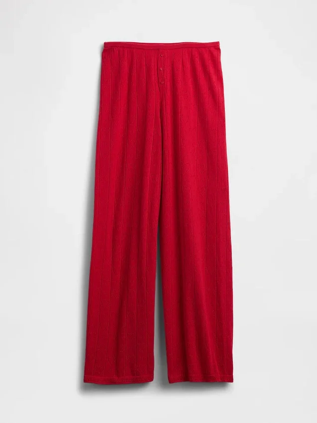 Lichtgewicht CashSoft Pointelle-pyjama-broek met hartjesmotief