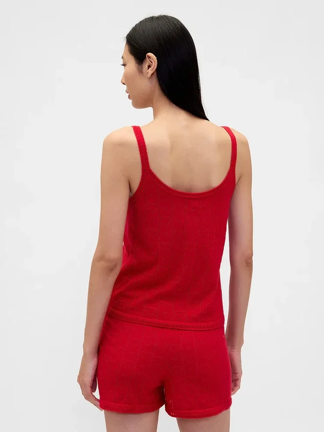 Lichtgewicht CashSoft pyjama-tanktop met hartjesmotief in pointelle-breisel