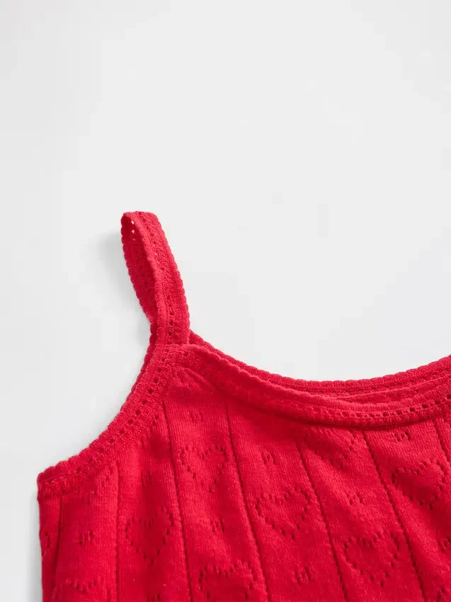 Lichtgewicht CashSoft pyjama-tanktop met hartjesmotief in pointelle-breisel