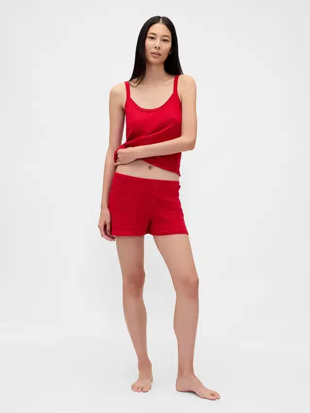 Lichtgewicht CashSoft pyjama-tanktop met hartjesmotief in pointelle-breisel