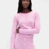 Lichtgewicht CashSoft pyjama-top met hartjesmotief in pointelle