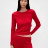 Lichtgewicht CashSoft pyjama-top met hartjesmotief in pointelle