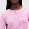 Lichtgewicht CashSoft pyjama-top met hartjesmotief in pointelle