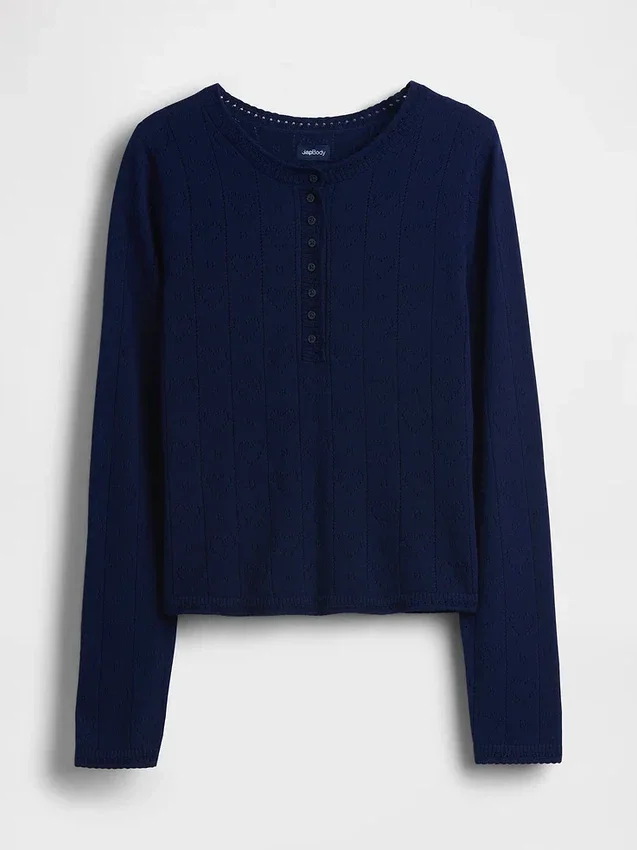 Lichtgewicht CashSoft pyjama-top met hartjesmotief in pointelle