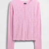 Lichtgewicht CashSoft pyjama-top met hartjesmotief in pointelle
