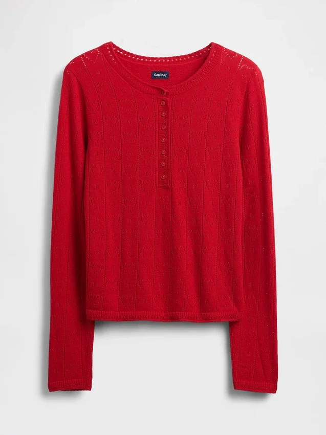 Lichtgewicht CashSoft pyjama-top met hartjesmotief in pointelle