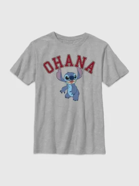 Lilo en Stitch Ohana T-shirt in collegestijl