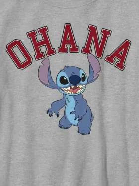 Lilo en Stitch Ohana T-shirt in collegestijl
