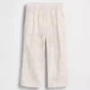 Linnen-katoenen broek met elastische tailleband voor Baby & Peuter