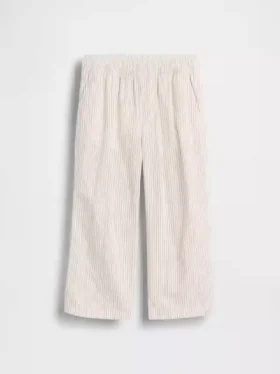 Linnen-katoenen broek met elastische tailleband voor Baby & Peuter