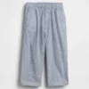 Linnen-katoenen broek met elastische tailleband voor Baby & Peuter