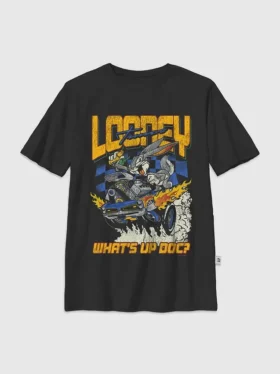 Looney Tunes-T-shirt met konijnenracer-print voor kinderen