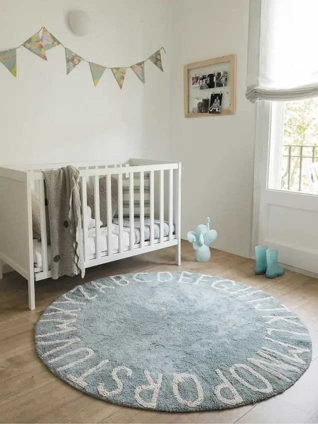Lorena Canals wasbaar vloerkleed Abc Natural Vintage Blue