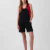 Loszittende denim shortalls