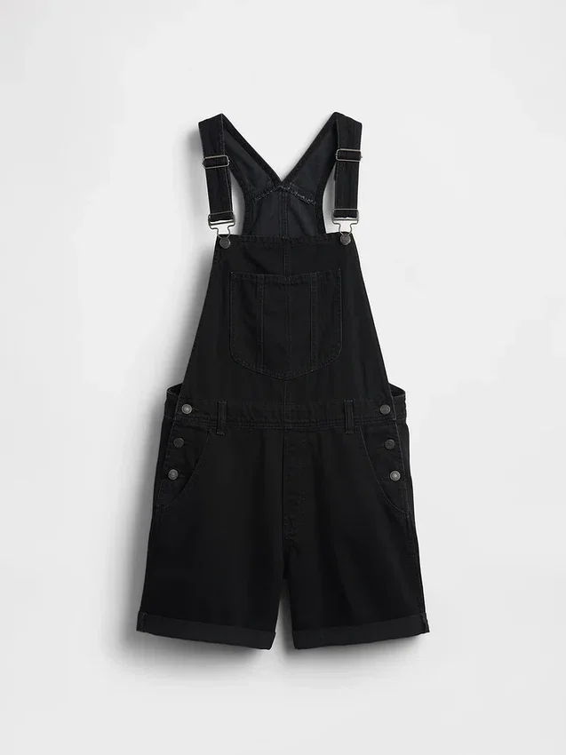 Loszittende denim shortalls