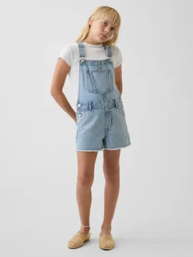 Loszittende denim shortalls voor kinderen