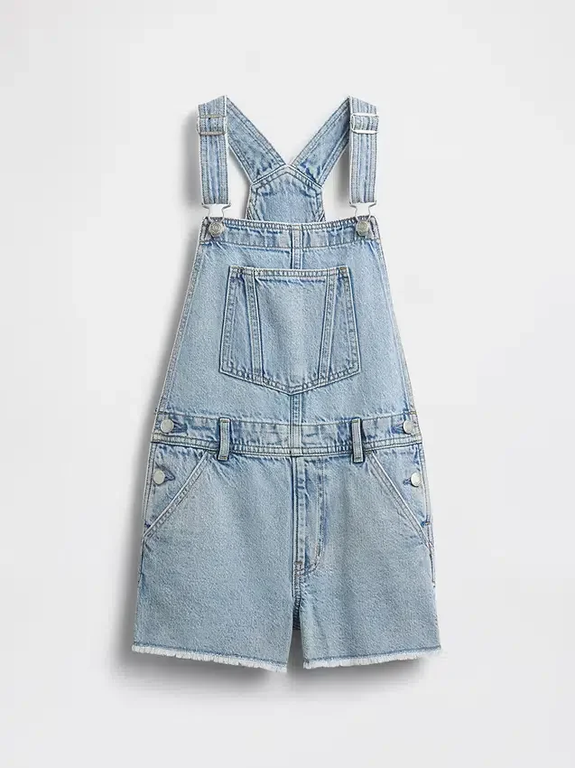 Loszittende denim shortalls voor kinderen