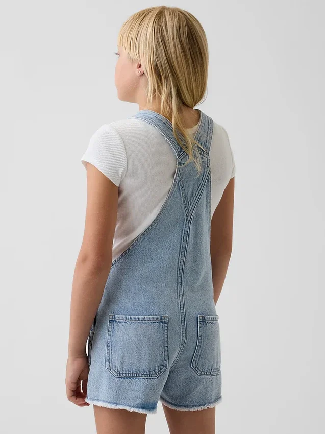 Loszittende denim shortalls voor kinderen