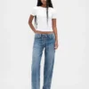Loszittende jeans met lage taille en vetersluiting in jaren '90-stijl