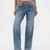 Loszittende jeans met lage taille en vetersluiting in jaren '90-stijl